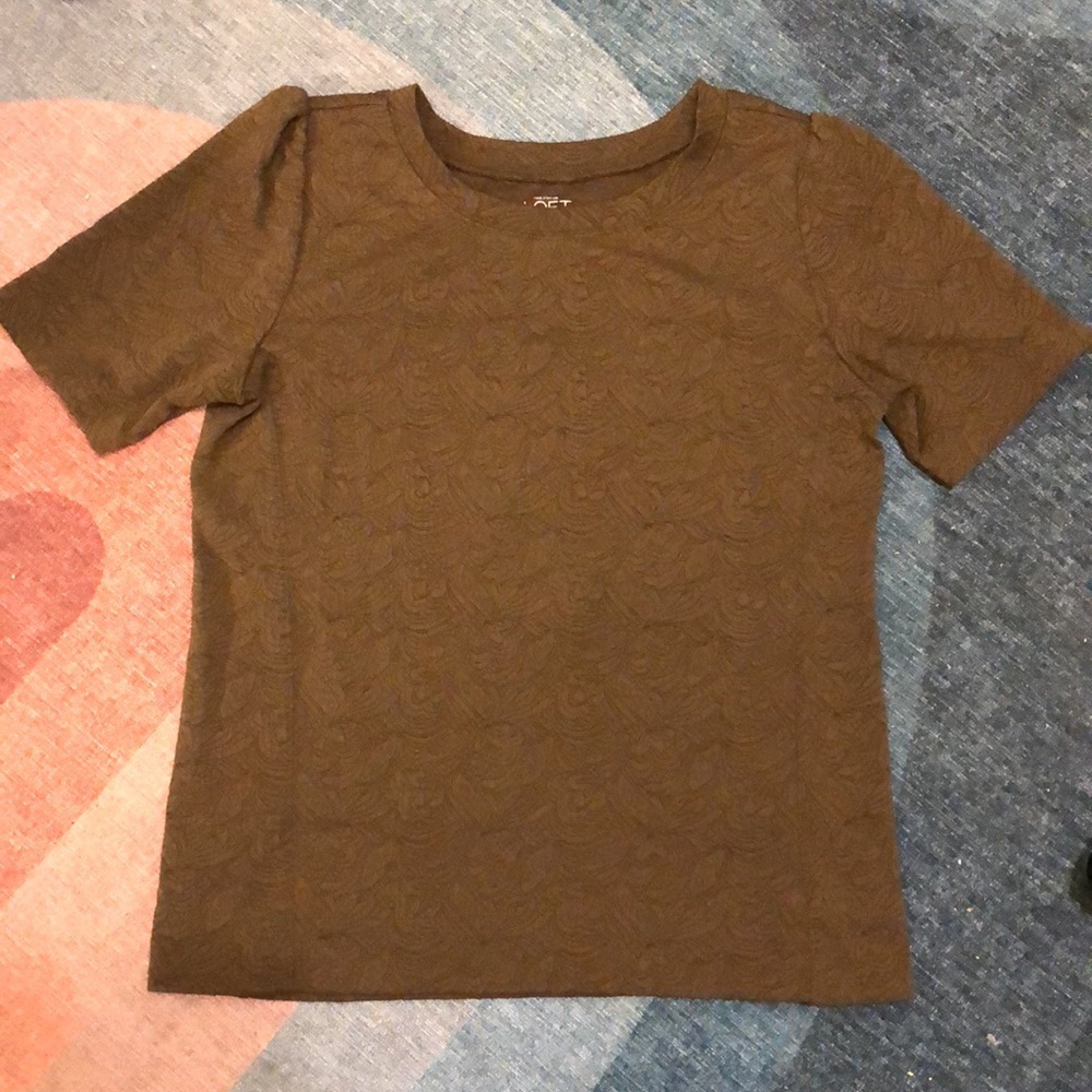 Olive green embroidered loft top